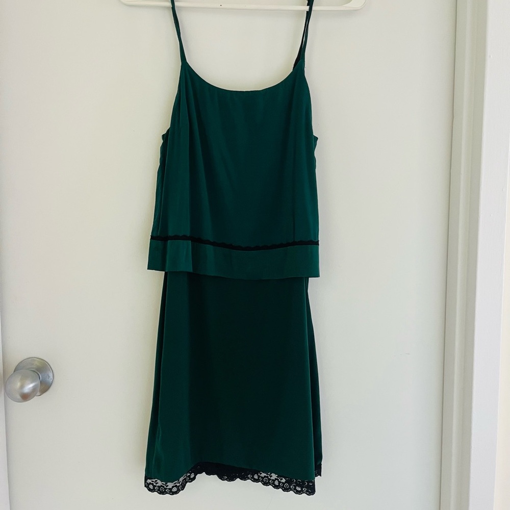 Alice & Olivia Sleeveless Dress with Black Lace Trim